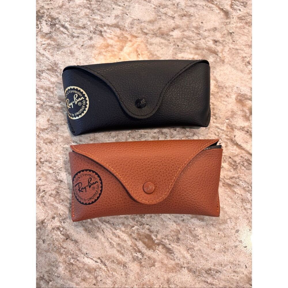 (2) Ray Ban sunglasses cases w microfiber towel